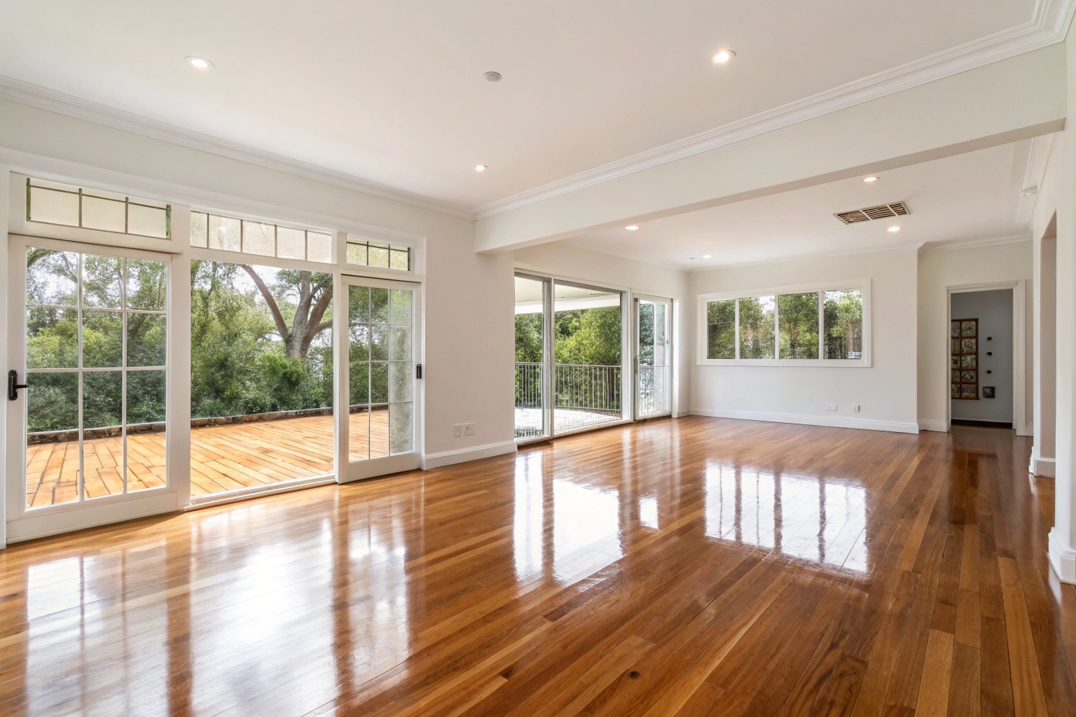 Empty freshly cleaned living room in Newcastle home ready for move in