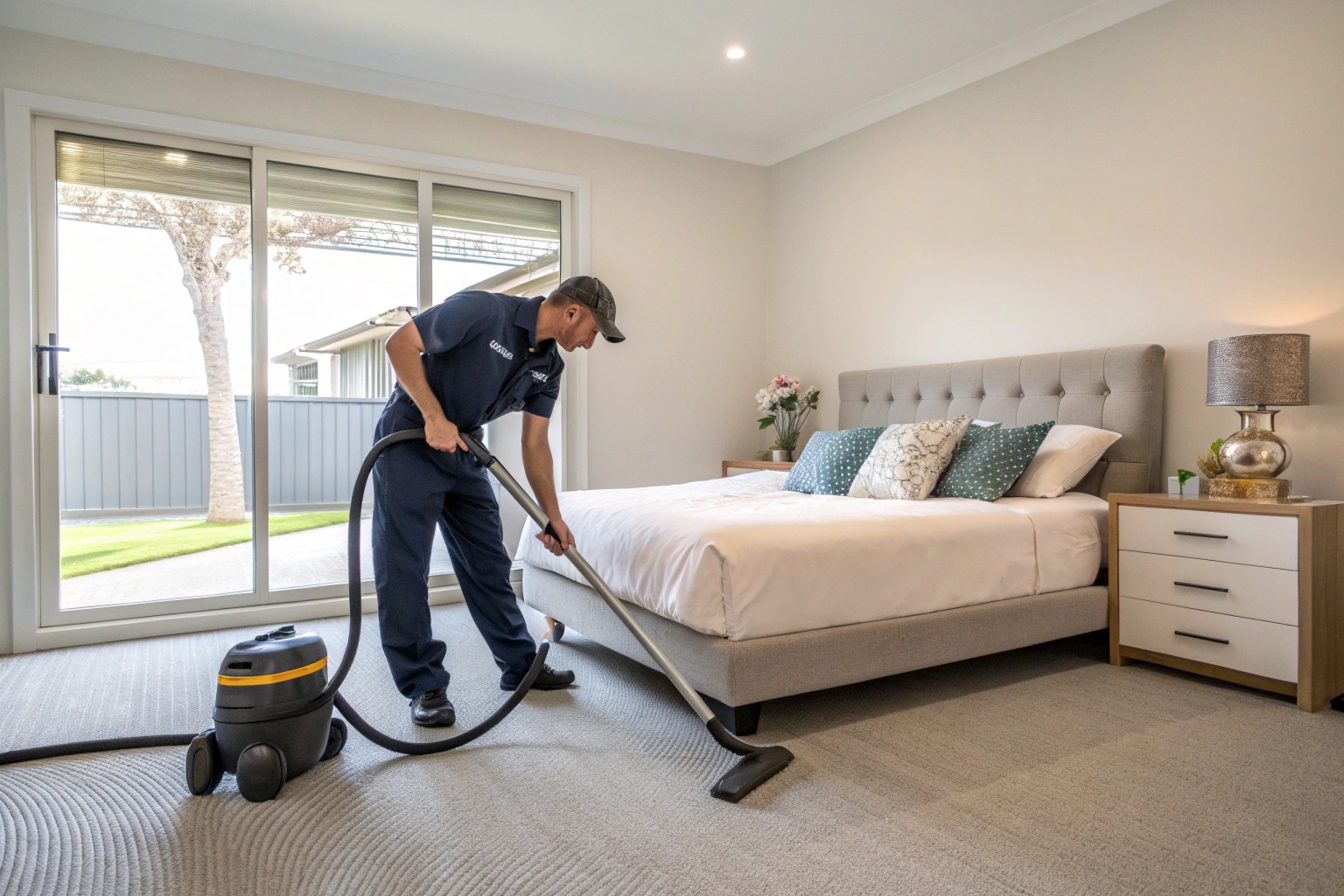 Professional carpet cleaning in Newcastle rental property during end of lease clean