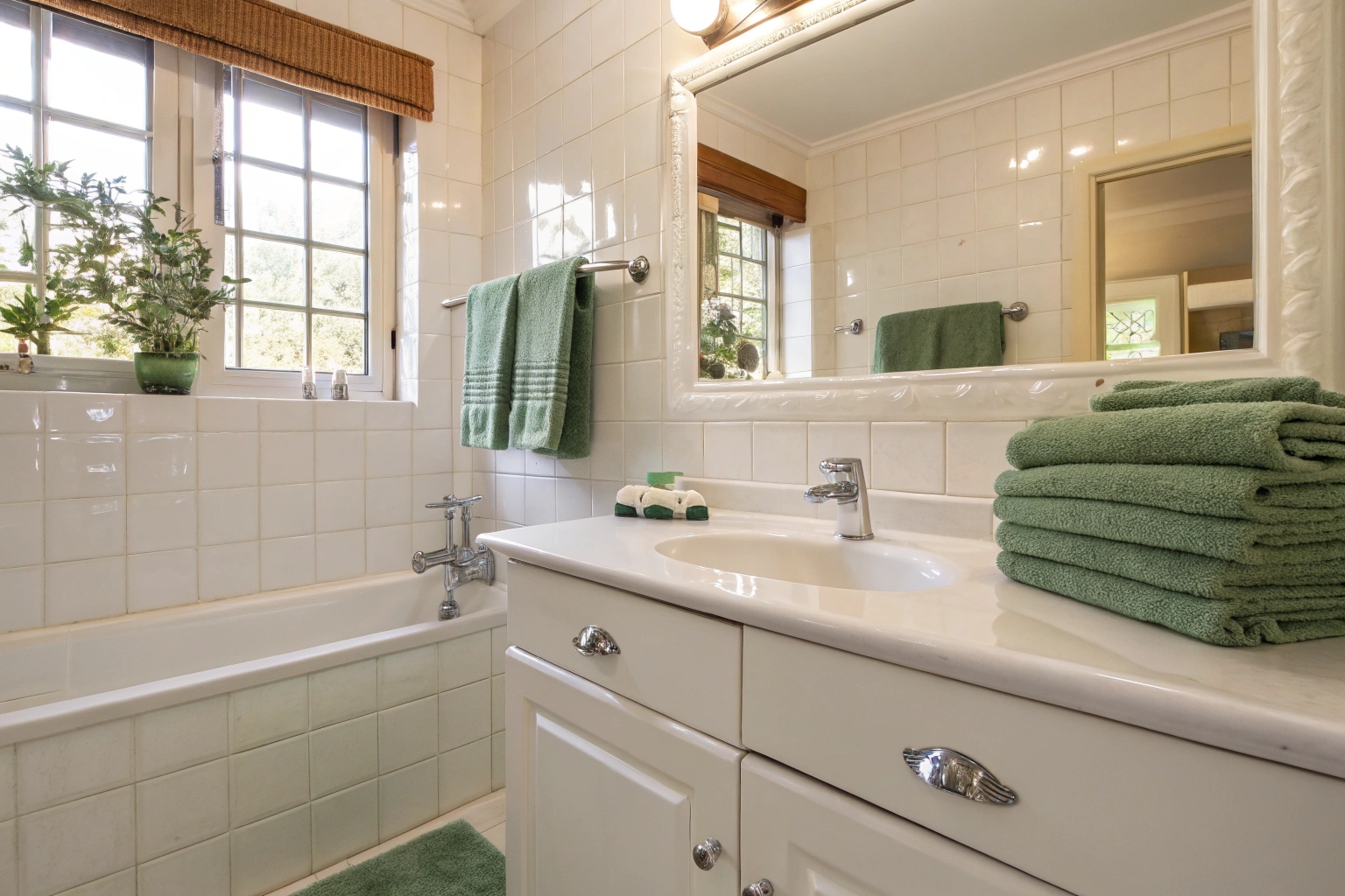 Deep cleaned bathroom after professional spring clean Newcastle