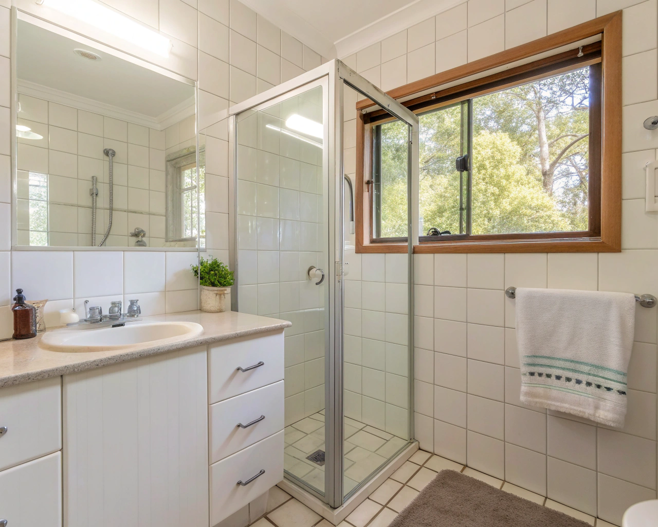 bond-cleaning-gateshead-unit-bathroom-inspection Bond cleaning Gateshead unit bathroom cleaned for final inspection